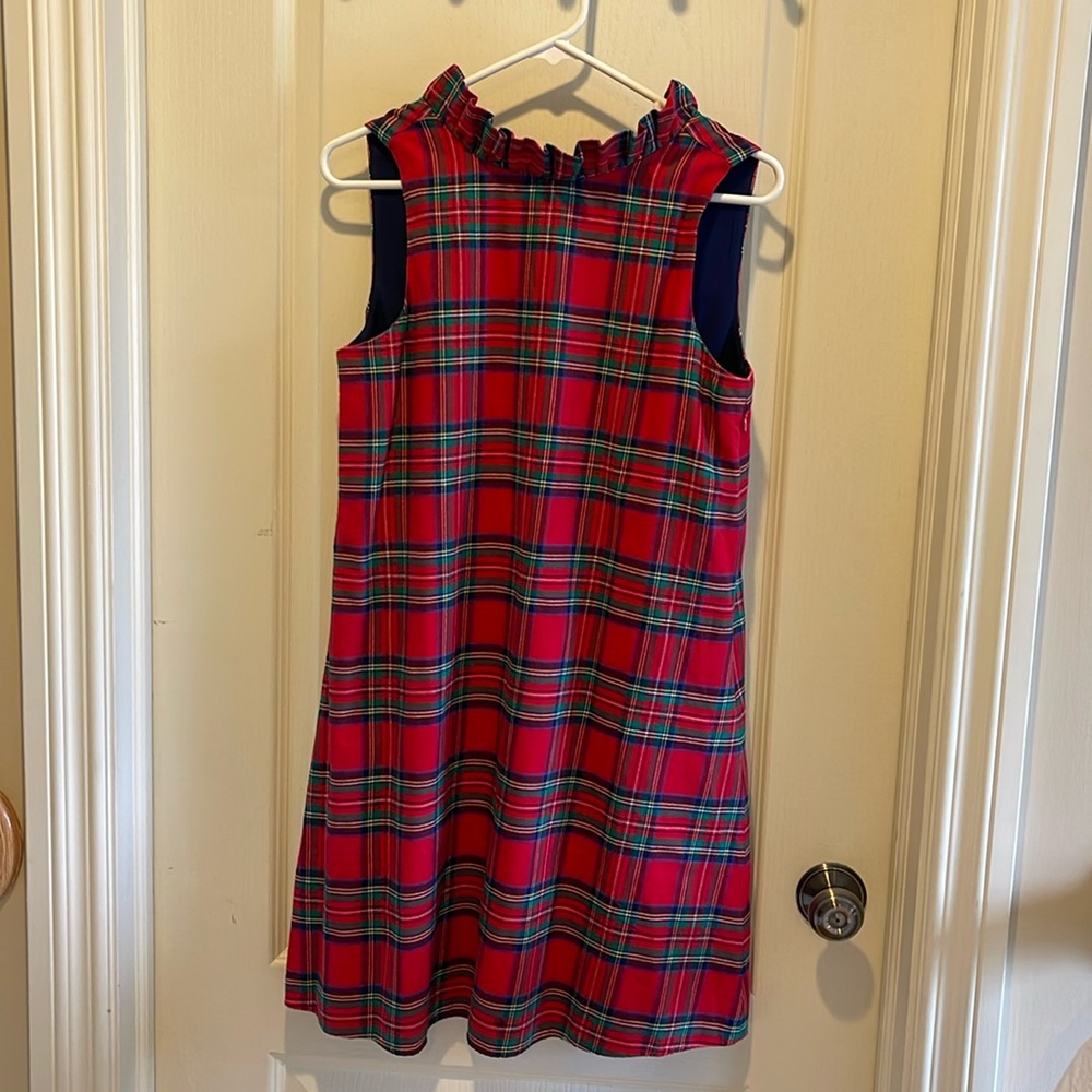 Vineyard vines holiday plaid dress.